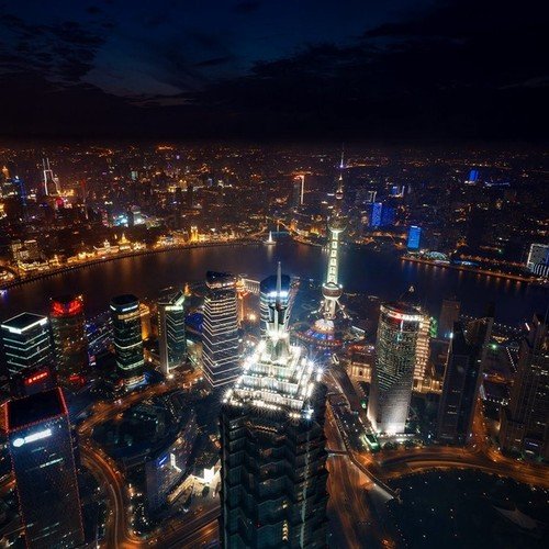 Shanghai skyline at night